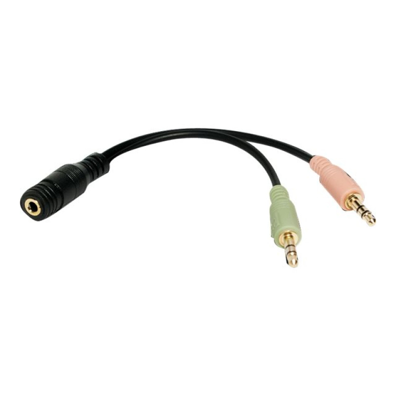 Logilink Audio Adapter 3.5 Stereo 4-Pin Female to 2 x 3.5 Stereo Male