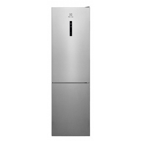 Electrolux ledusskapis ar saldētavu apakšā, 201 cm, sudraba