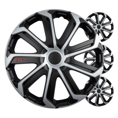 Auto rumbas 4pcs komplekts EVO melns & sudrabs 15