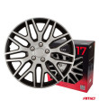 Auto rumbas 4pcs komplekts Dakaras melns & sudrabs 17