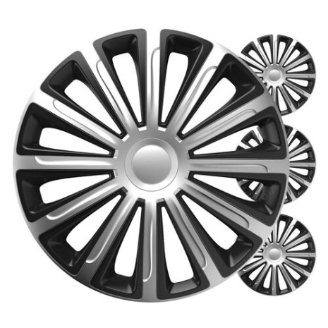 Auto rumbas 4pcs komplekts Melna & sudraba 13