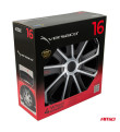Auto rumbas 4pcs komplekts EVO melns & sudrabs 16