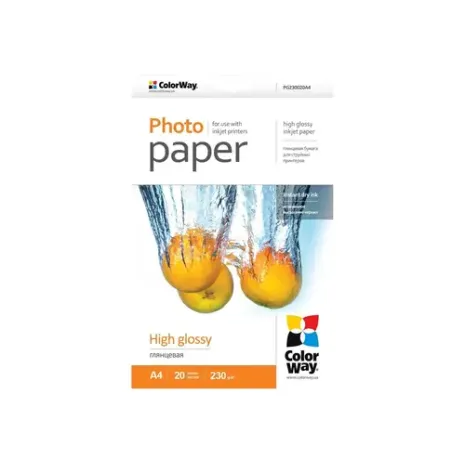 ColorWay Photo Paper 20 pc., PG230020A4, 230 g/m², A4, Glossy
