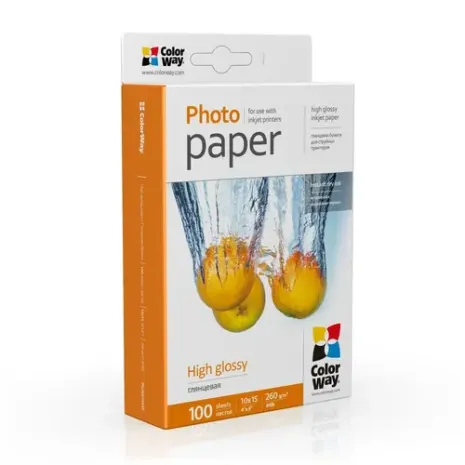 ColorWay Photo Paper, PG2601004R, White, 260 g/m², 10 x 15 cm, Glossy