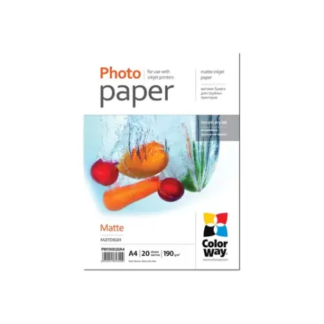 ColorWay 190 g/m², A4, Matēts foto papīrs