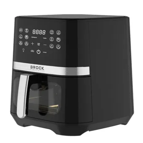 BROCK digitālais gaisa fritieris ar logu, 6,5L, 220-240V, ~50Hz, 1800W.