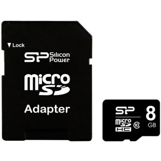 Silicon Power 8 GB MicroSDHC, SD adapter 