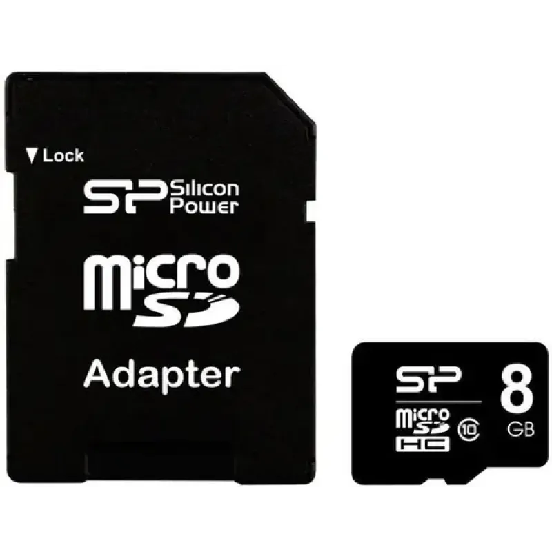 Silicon Power 8 GB MicroSDHC, SD adapter 