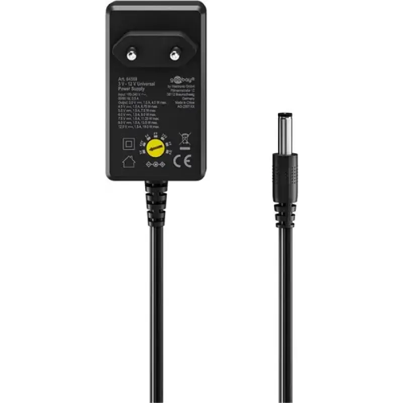 Goobay Universal Power Supply 3 V - 12 V, Max. 18 W (64569)
