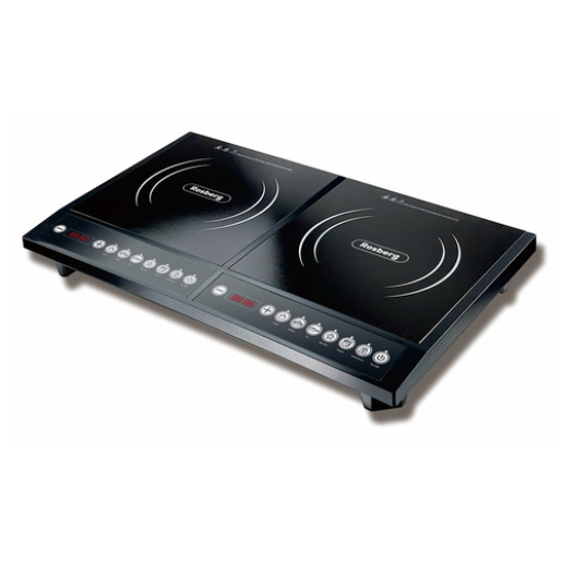 Dubultā indukcijas plīts Rosberg R51445JD, 2000W+2000W, kristāla plāksnes, melna