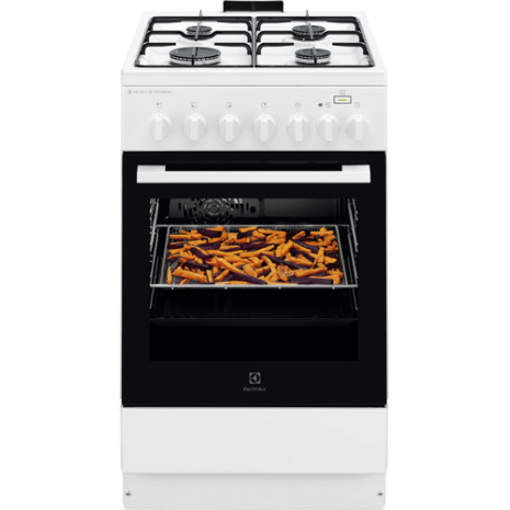 Akcija! Electrolux gāzes plīts ar elektrisko cepeškrāsni, nerūsoša tērauda, 50cm