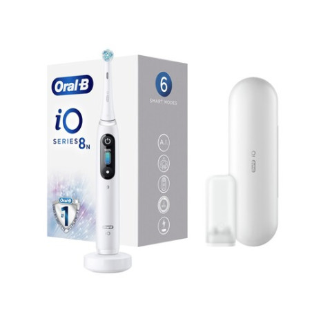 BRAUN Series iO8 electric toothbrush, White Alabaster