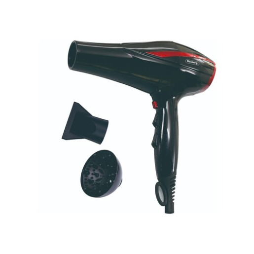 Matu fēns ar difuzoru Rosberg R51100OD 2200W, melns/sarkans