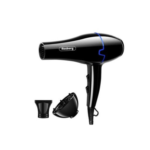 Matu fēns ar difuzoru Rosberg R51100KD, 2000W, melns/zils