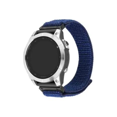 Fixed, Sporty Strap for Garmin QuickFit 22mm, 160-210 mm, Dark blue, Nylon (FIXNST2-QF22MM-DBL)