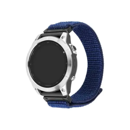 Fixed, Sporty Strap for Garmin QuickFit 22mm, 160-210 mm, Dark blue, Nylon (FIXNST2-QF22MM-DBL)