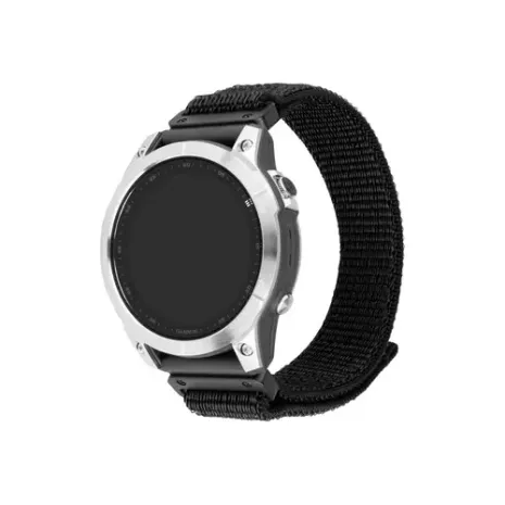 Fixed Sporty Strap for Garmin QuickFit 22mm, 160-210 mm, Black, Nylon (FIXNST2-QF22MM-BK)