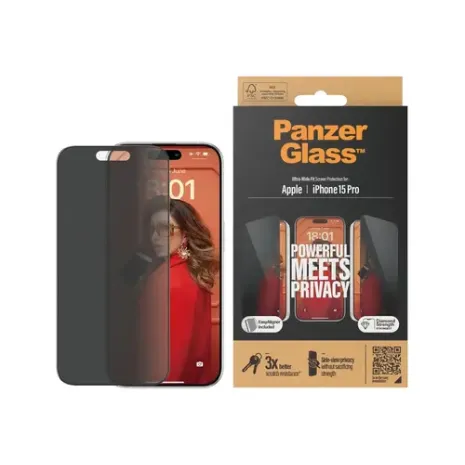 PanzerGlass, Screen protector, Apple, iPhone 15 Pro Glass (P2810)