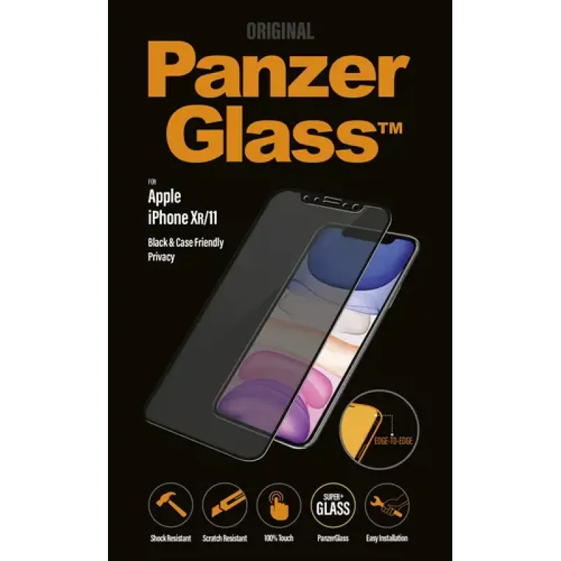 PanzerGlass P2665, Screen protector, Apple, iPhone Xr/11, Tempered glass, Black