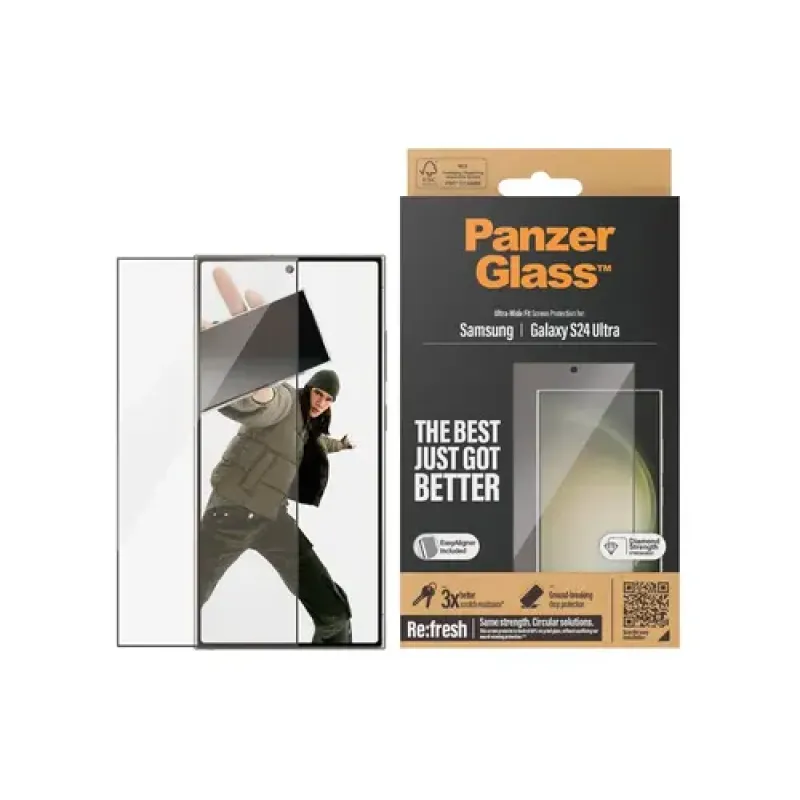 PanzerGlass Screen Protector, Samsung Galaxy S 2024 Ultra, Ultra-Wide Fit wA (7352)