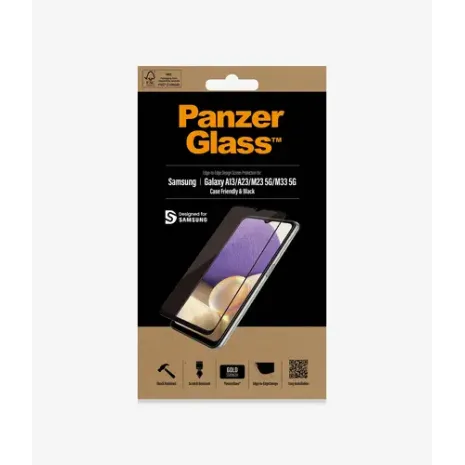 PanzerGlass, Screen protector, Samsung, Galaxy A13/M23 5G/M33 5G, Glass, Black, Case Friendly (7306)