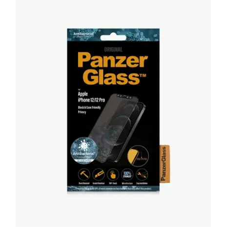 PanzerGlass, Apple For iPhone 12/12 Pro, Glass, Black, Case Friendly, Privacy glass (P2711)
