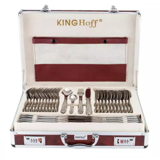 Galda piederumi čemodānā, 72 gabali, satīna Kinghoff